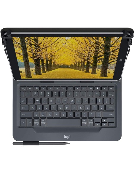 Logitech Universal Folio Cover iPad o Tablet con Tastiera Bluetooth Wireless, Per la maggior parte dei tablet da 9-10", iOS,