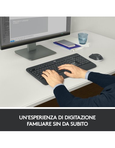 Logitech MK540 Advanced Combo Tastiera e Mouse Wireless per Windows, Ricevitore USB Unifying 2,4 GHz, Tasti di Scelta Rapida