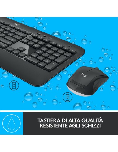 Logitech MK540 Advanced Combo Tastiera e Mouse Wireless per Windows, Ricevitore USB Unifying 2,4 GHz, Tasti di Scelta Rapida