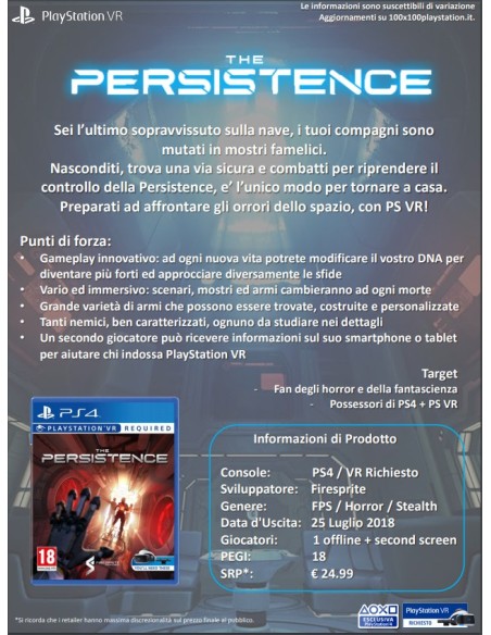 Sony The Persistence Standard Inglese PlayStation 4