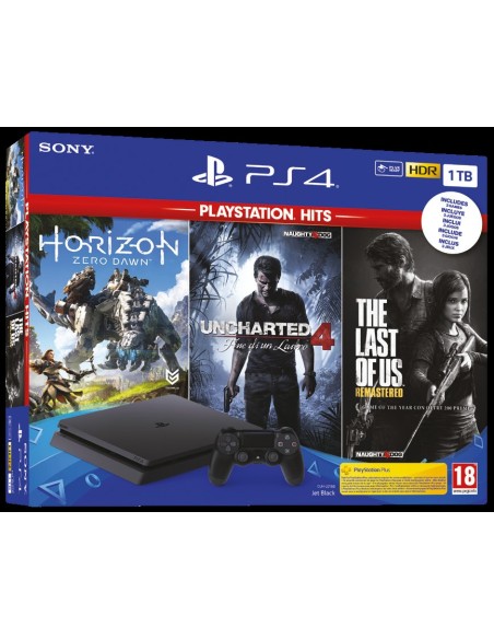 Sony PS4 1TB + Horizon Zero Dawn + The Last of Us + Uncharted 4 1000 GB Wi-Fi Nero