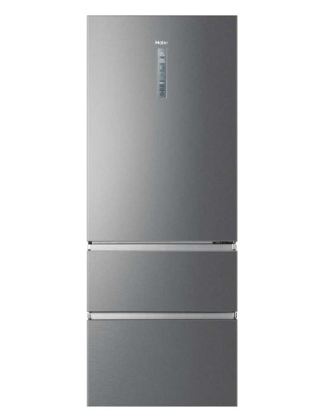 Haier 3D 70 Serie 3 A3FE743CPJ frigorifero con congelatore Libera installazione 450 L E Platino, Acciaio inossidabile