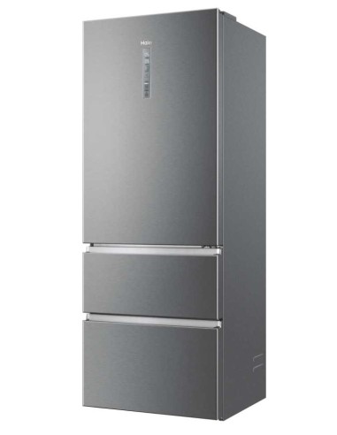 Haier 3D 70 Serie 3 A3FE743CPJ frigorifero con congelatore Libera installazione 450 L E Platino, Acciaio inossidabile