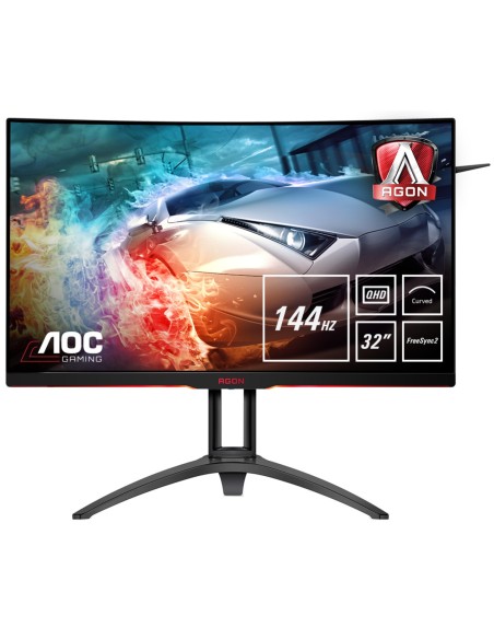 AOC AGON 2 AG322QC4 Monitor PC 80 cm (31.5") 2560 x 1440 Pixel Quad HD LED Nero, Argento