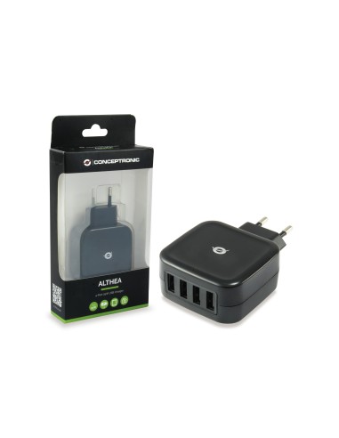 Conceptronic ALTHEA04B Caricabatterie per dispositivi mobili Nero Interno