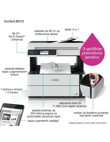 Epson EcoTank Stampante monocromatica ET-M3170