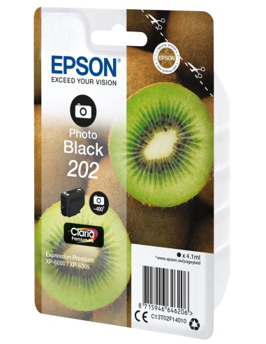 Epson Kiwi Singlepack Photo Black 202 Claria Premium Ink