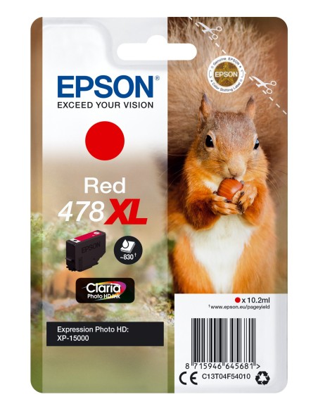 Epson Squirrel Singlepack Red 478XL Claria Photo HD Ink