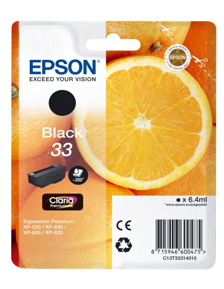 Epson Oranges 33 K cartuccia d'inchiostro 1 pz Originale Resa standard Nero