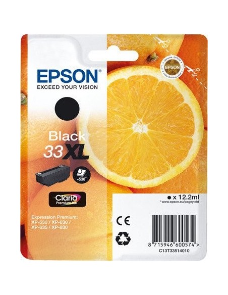 Epson Oranges 33XL K cartuccia d'inchiostro 1 pz Originale Resa elevata (XL) Nero