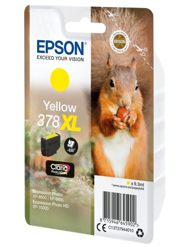 Epson Squirrel Singlepack Yellow 378XL Claria Photo HD Ink