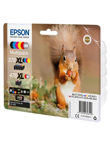 Epson Squirrel Multipack 6-colours 378XL   478XL Claria Photo HD Ink