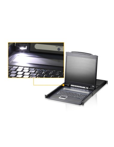 ATEN Switch KVM LCD a binario singolo PS 2-USB VGA a 8 porte