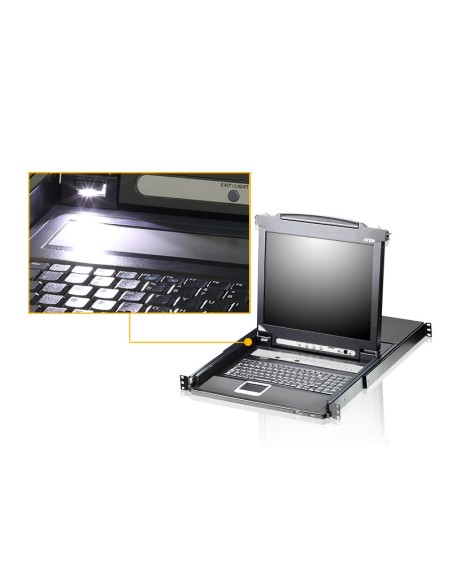 ATEN Switch KVM LCD a binario singolo PS 2-USB VGA a 16 porte