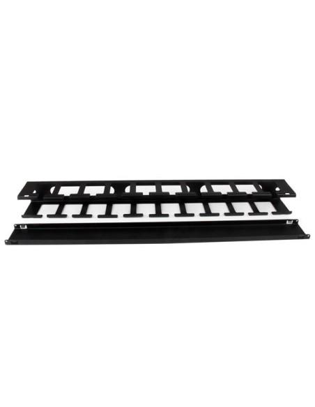 StarTech.com Pannello Gestione Cavi Orizzontale per armadi rack 1U con canalina passacavi a denti e copertura