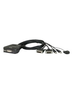ATEN Switch KVM cavo USB DVI a 2 porte con selettore porta remota