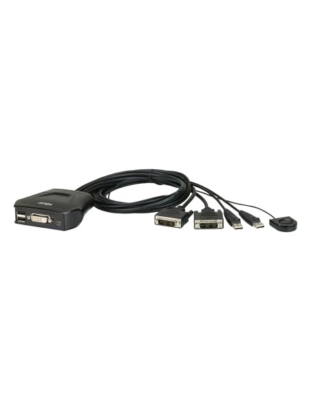 ATEN Switch KVM cavo USB DVI a 2 porte con selettore porta remota