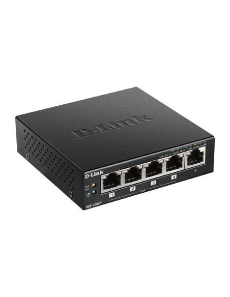 D-Link DGS-1005P switch di rete Non gestito L2 Gigabit Ethernet (10 100 1000) Supporto Power over Ethernet (PoE) Nero