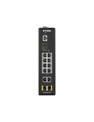 D-Link DIS-200G-12PS switch di rete Gestito L2 Gigabit Ethernet (10 100 1000) Supporto Power over Ethernet (PoE) Nero