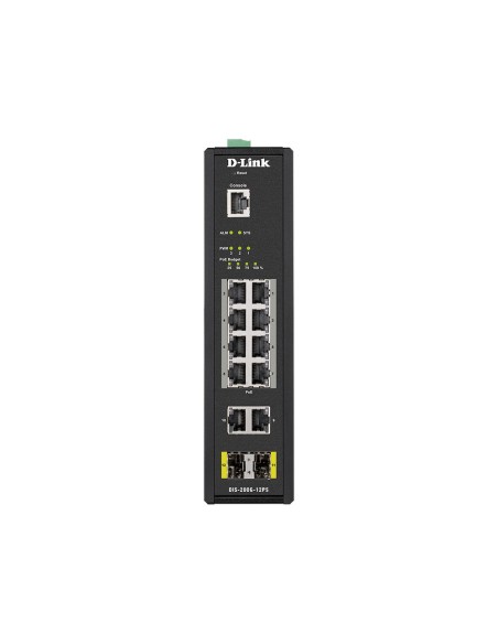 D-Link DIS-200G-12PS switch di rete Gestito L2 Gigabit Ethernet (10 100 1000) Supporto Power over Ethernet (PoE) Nero