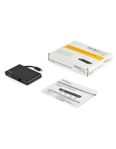 StarTech.com Adattatore multiporta USB C con HDMI, VGA, Gigabit Ethernet e USB 3.0 - Mini dock hub USB C a HDMI 4K o VGA 1080p