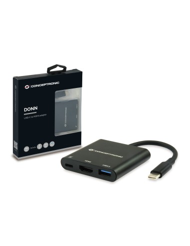 Conceptronic DONN01B hub di interfaccia USB 3.2 Gen 1 (3.1 Gen 1) Type-C 5000 Mbit s Nero