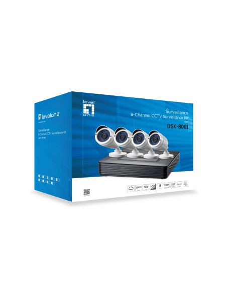 LevelOne DSK-8001 kit di videosorveglianza Cablato 4 canali