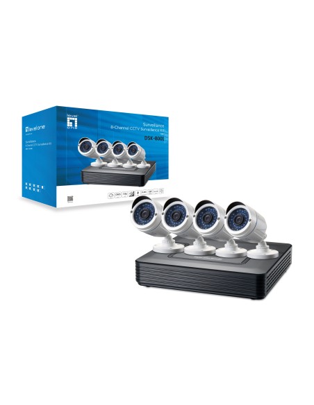 LevelOne DSK-8001 kit di videosorveglianza Cablato 4 canali