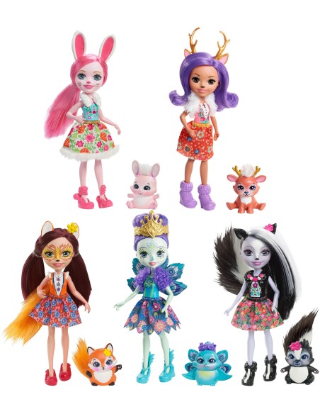 Mattel Enchantimals, Bambole con Amici Cuccioli, Assortimento
