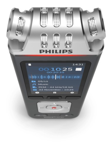 Philips Voice Tracer DVT8110 00 dittafono Flash card Antracite, Cromo