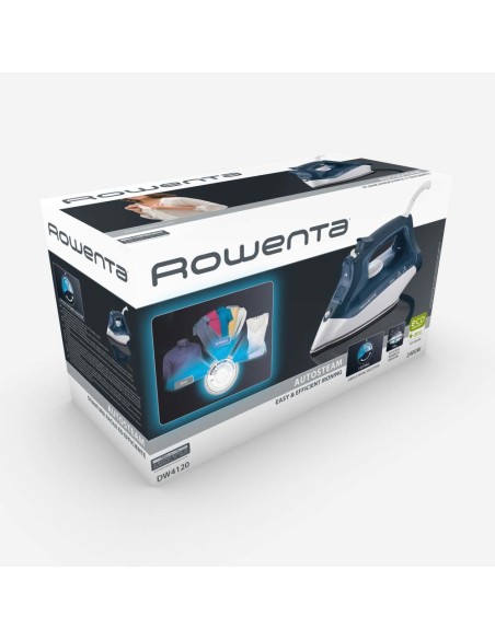Rowenta Autosteam DW4120 Ferro da stiro a secco e a vapore Acciaio inossidabile 2400 W Blu, Bianco