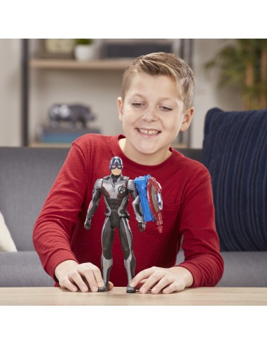Hasbro Marvel Avengers  Endgame - Captain America Titan Hero con Power FX incluso - Action Figure da 30 cm