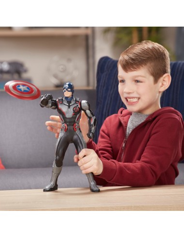Hasbro Marvel Avengers  Endgame - Captain America lancia scudo (Action Figure interattiva elettronica con suoni e frasi in