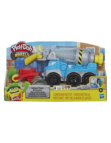 Play-Doh - Autocarro Betoniera (playset Wheels con pasta da modellare color cemento e in 3 colori atossici)