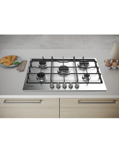 Indesit THP 752 IX I Acciaio inossidabile Da incasso 73 cm Gas 5 Fornello(i)