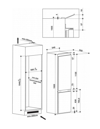 Hotpoint BCB 8020 D AA frigorifero con congelatore Da incasso 305 L Acciaio inossidabile