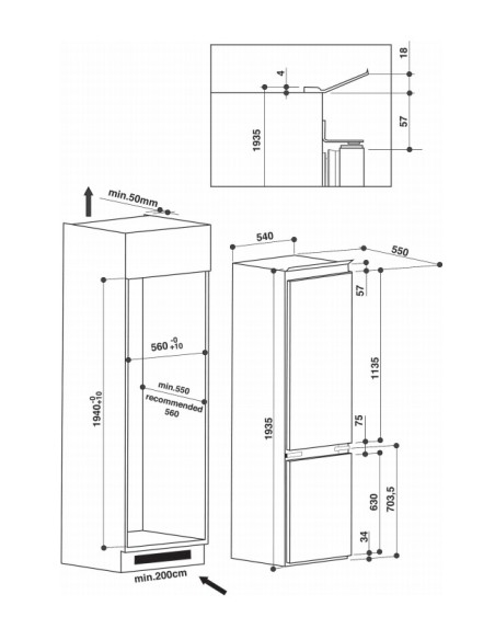 Hotpoint BCB 8020 D AA frigorifero con congelatore Da incasso 305 L Acciaio inossidabile