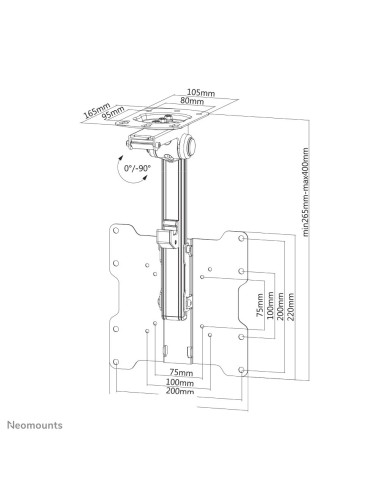 Neomounts by Newstar Supporto da soffitto per schermi LCD LED TFT