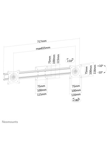 Neomounts by Newstar Adattatore doppio monitor