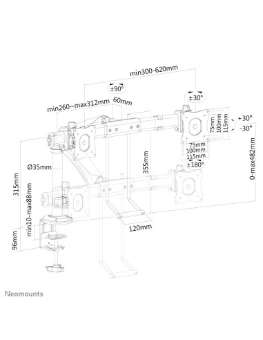 Neomounts by Newstar Supporto da scrivania per monitor
