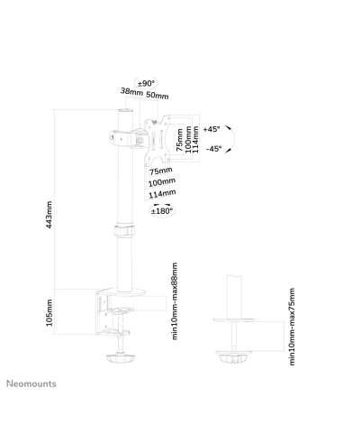 Neomounts by Newstar Supporto da scrivania per monitor