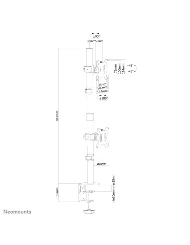 Neomounts by Newstar Supporto da scrivania per monitor