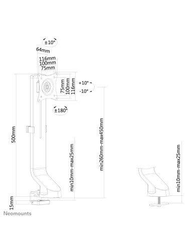 Neomounts by Newstar Supporto da scrivania per monitor