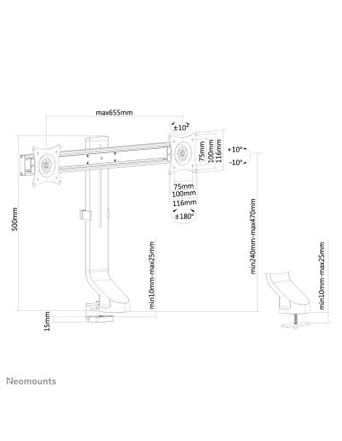 Neomounts by Newstar Supporto da scrivania per monitor