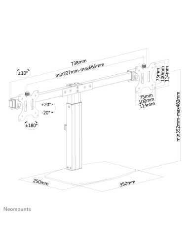 Neomounts by Newstar Supporto da scrivania per monitor