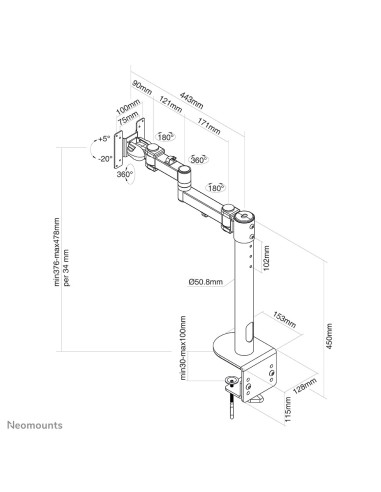 Neomounts by Newstar Supporto da scrivania per monitor curvi