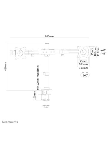 Neomounts by Newstar Supporto da scrivania per monitor
