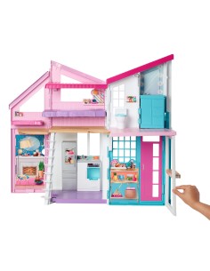 Barbie Casa di Malibu, Playset Richiudibile su Due Piani con Accessori, Giocattolo per Bambini 3+ Anni, FXG57