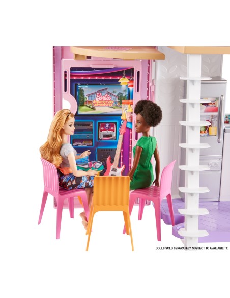 Barbie Casa di Malibu, Playset Richiudibile su Due Piani con Accessori, Giocattolo per Bambini 3+ Anni, FXG57