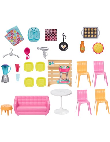 Barbie Casa di Malibu, Playset Richiudibile su Due Piani con Accessori, Giocattolo per Bambini 3+ Anni, FXG57